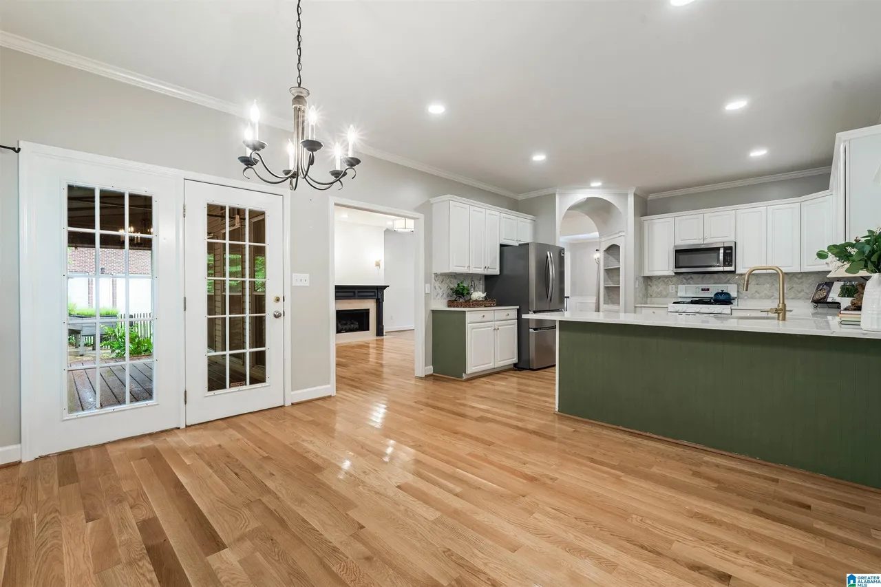 Kitchen open to the breakfast area and living room